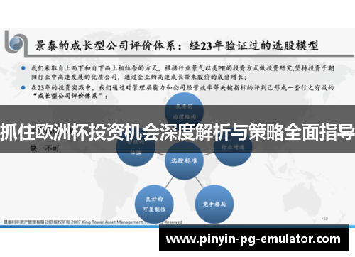 抓住欧洲杯投资机会深度解析与策略全面指导 抓住欧洲杯投资机会深度解析与策略全面指导
